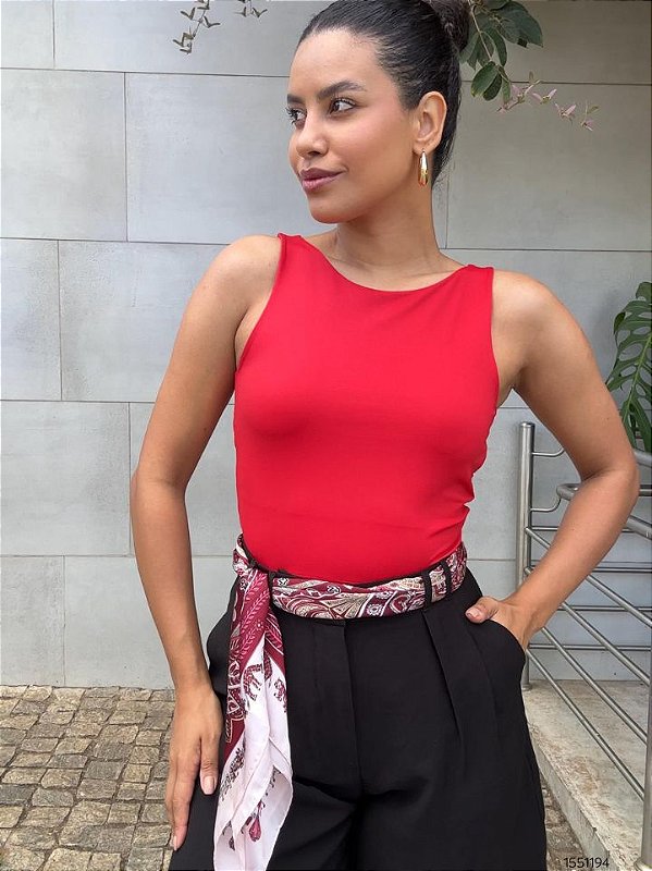 Gatos E Atos Cropped Fem  G3250 Vermelho