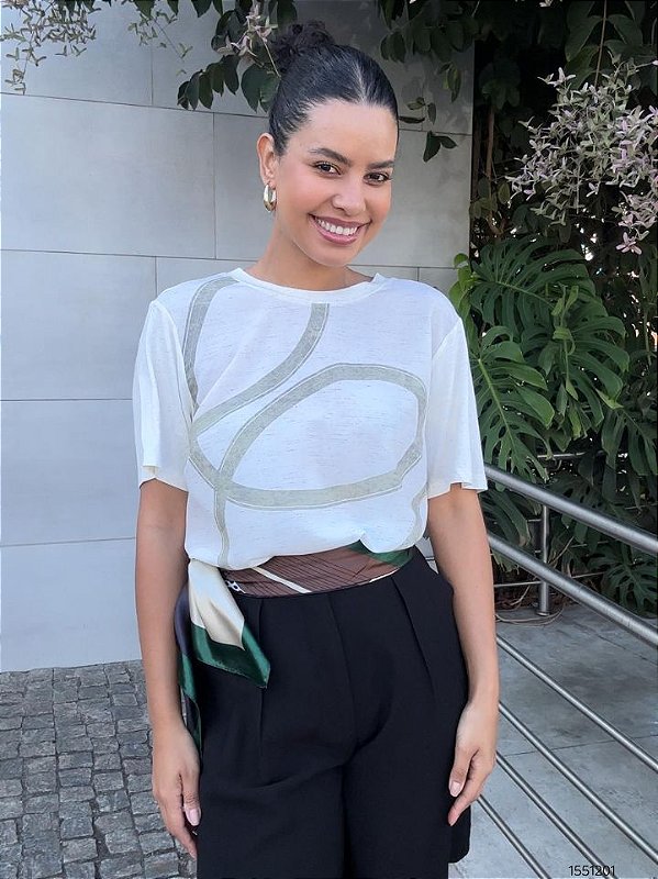 Gatos E Atos Blusa Fem Tecido M/C  G3213 Cru