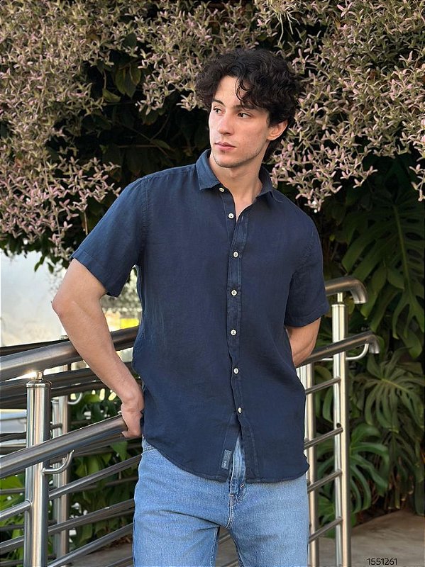 Pineapple Camisa Masc M/C  19Cm006 Azul Turquesa