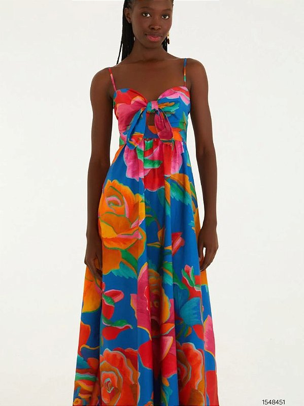 Farm Vestido Midi 345555 Colorido