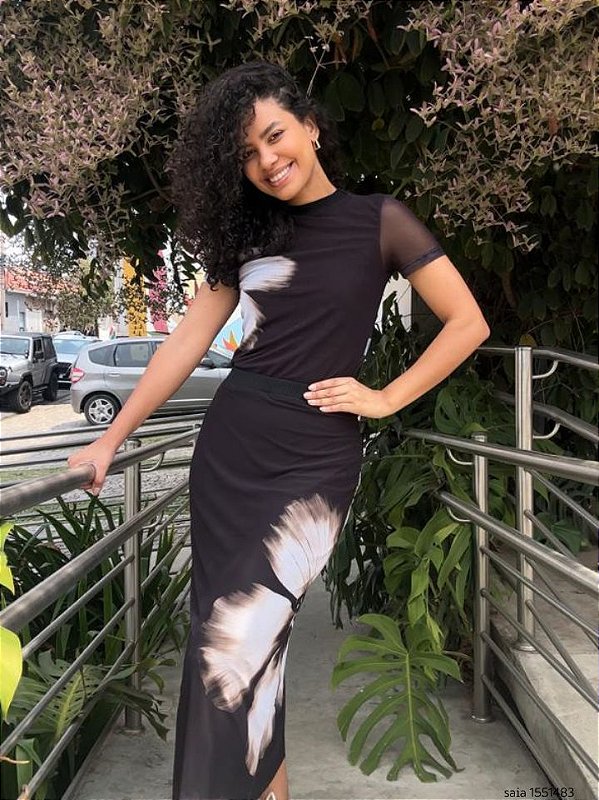 Farm Saia Midi 347502 Preto