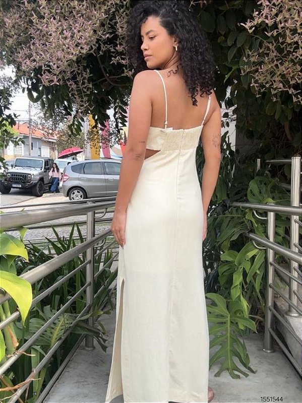 Dress To Vestido Midi 01332437 Bege Crema