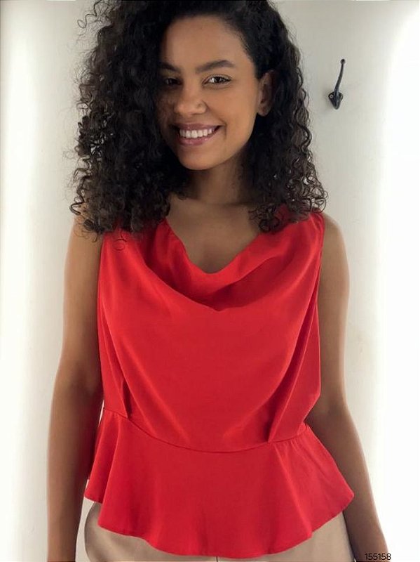 Gatos E Atos Regata Tecido  G3192 Vermelho