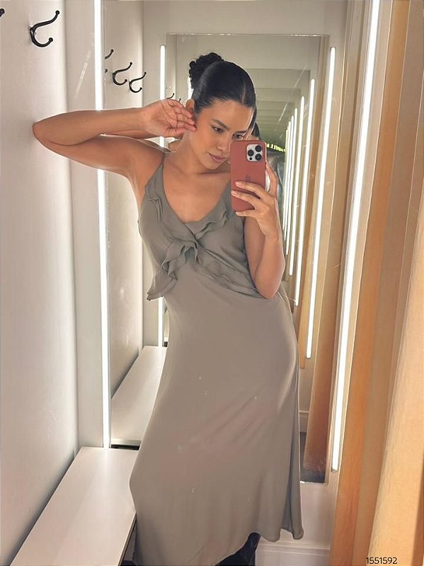 Gatos E Atos Vestido Midi G3180 Verde