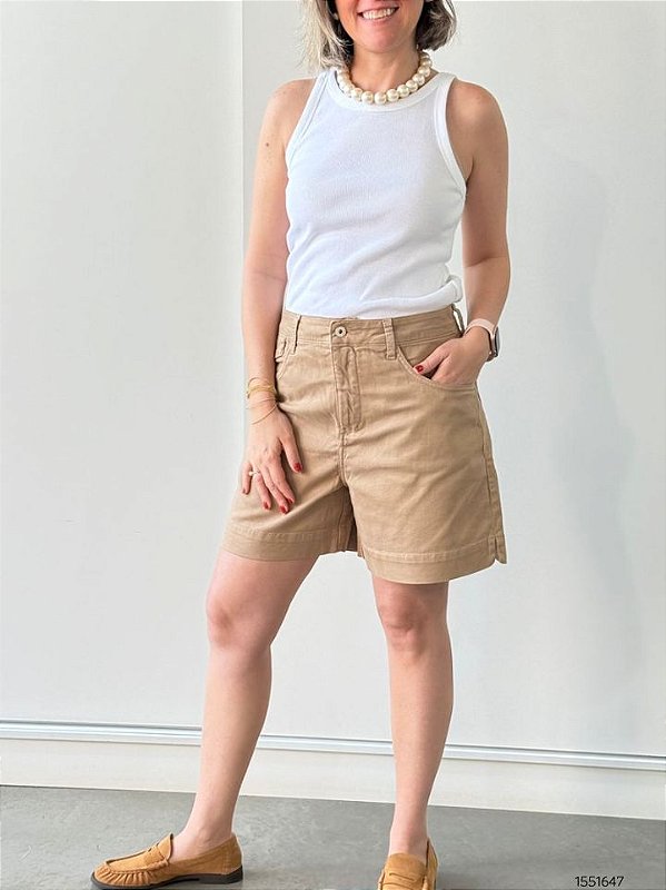 Monnari Shorts Ou Bermuda Jeans E Color Meia Coxa  Blm5701 Mocha Mousse