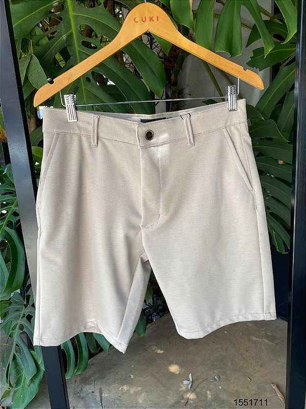 King &Joe Bermuda Masc.Color Walk (Linho,Sarja) Bm01010j Bege Claro