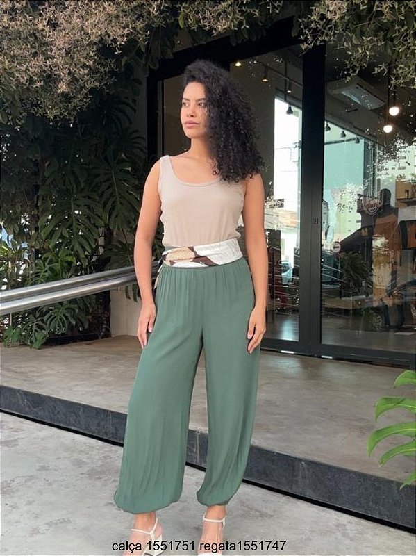 Cor Doce Calca Fem. Aladim 697 Verde Folha