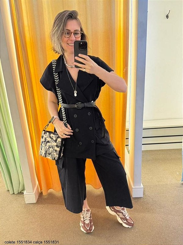 Santa Costura Colete Feminino 024Cas Preto