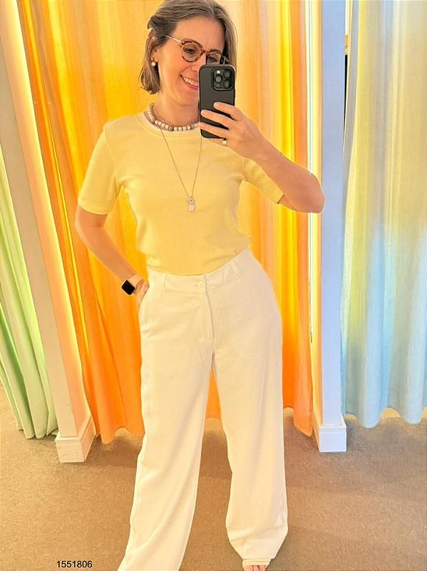 La Qualite-Prima Donna Blusa Fem Malha M/C  5964 Amarelo