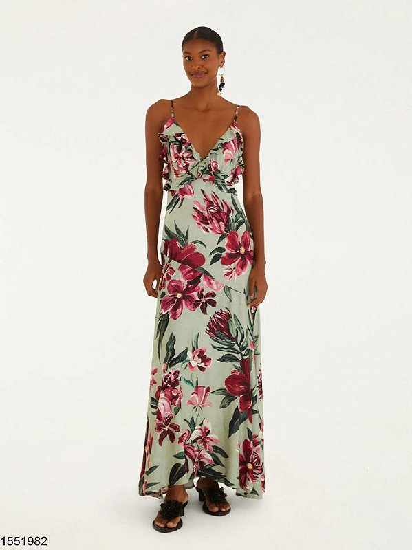 Farm Vestido Longo 346353 Verde