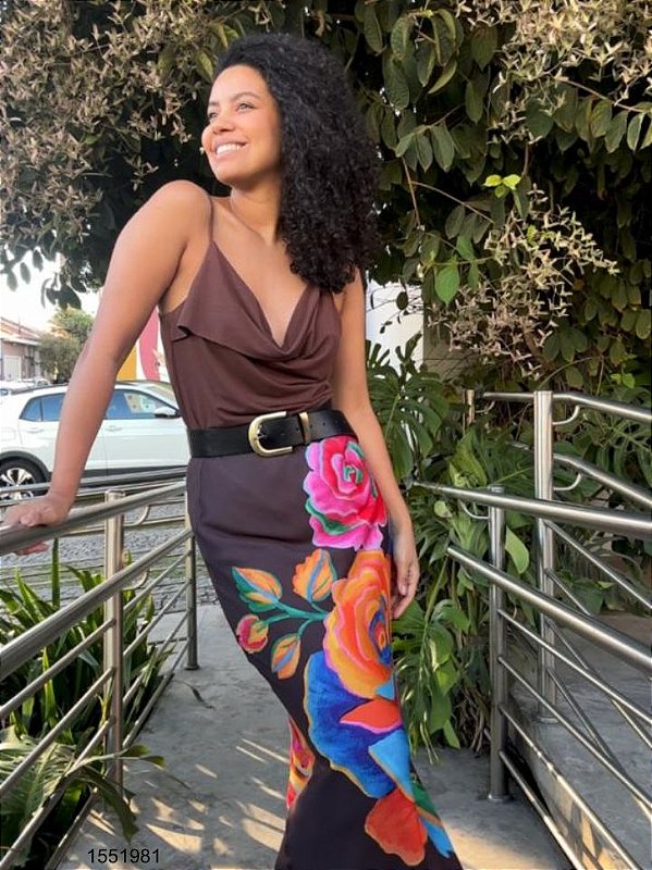 Farm Saia Midi 346574 Marrom