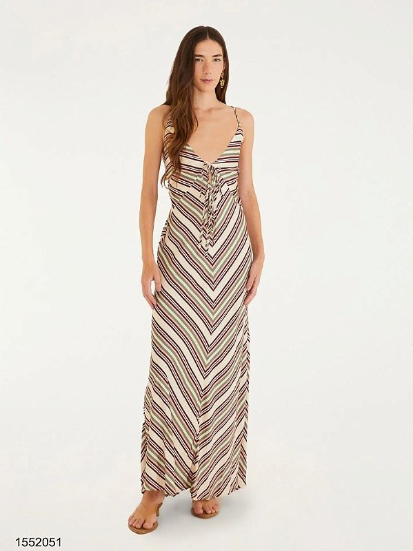 Farm Vestido Midi 345987 Listrado