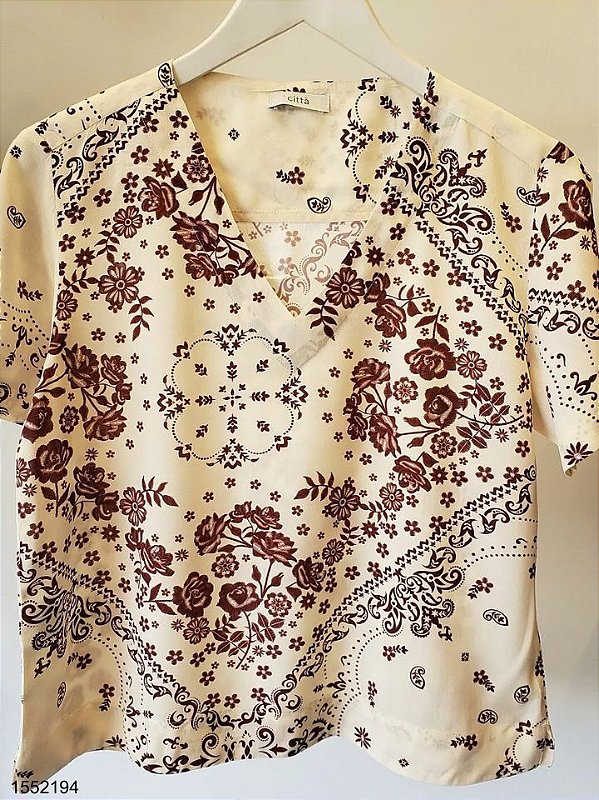 Citta Blusa Fem Tecido M/C  11012 Manteiga