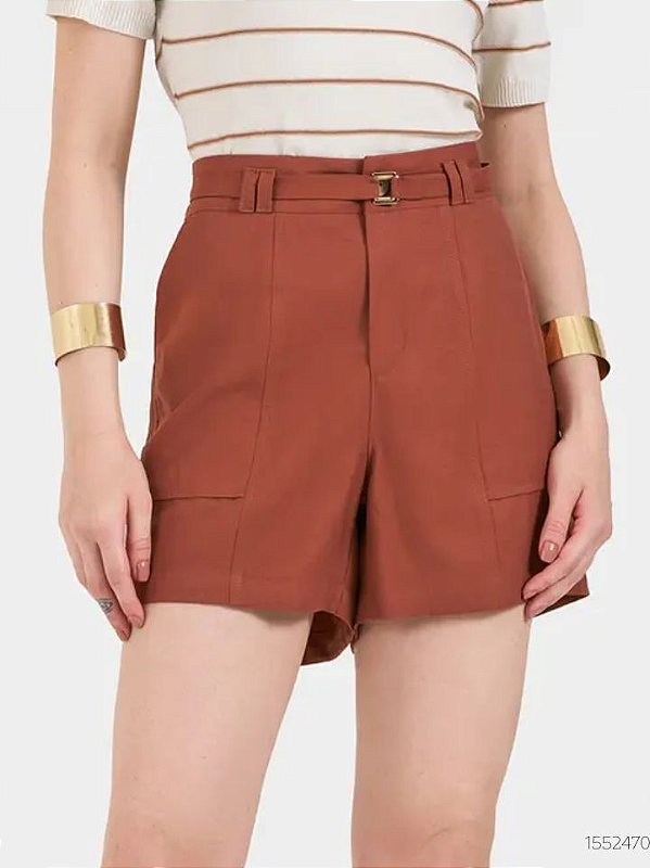 Monnari Shorts E Bermudao Fem Social(Alfaiataria) Hp5267 Conhaque