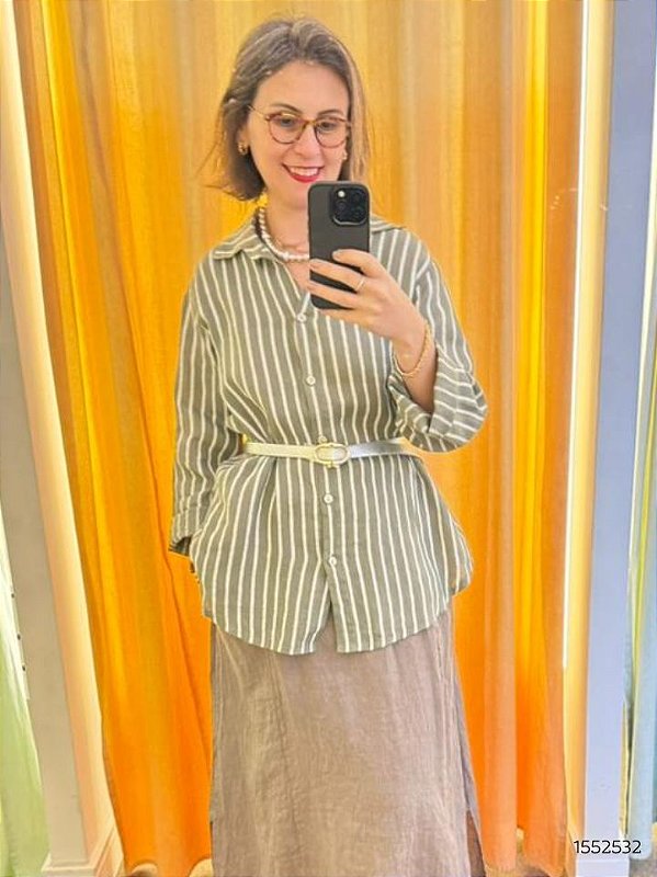 Italy  Camisa Fem M/L 0282 Verde