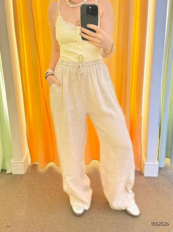 Italy  Calca Fem Pijama 283 Natural