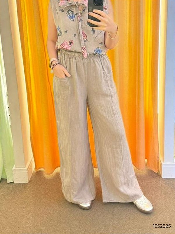 Italy  Calca Fem Pijama 282 Camel