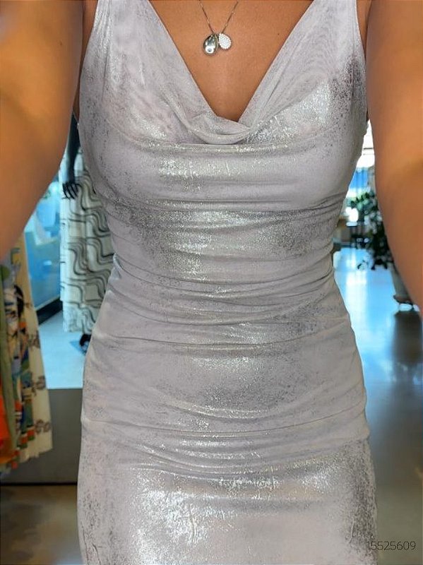 Manaca Vestido Midi Ve431 Prata