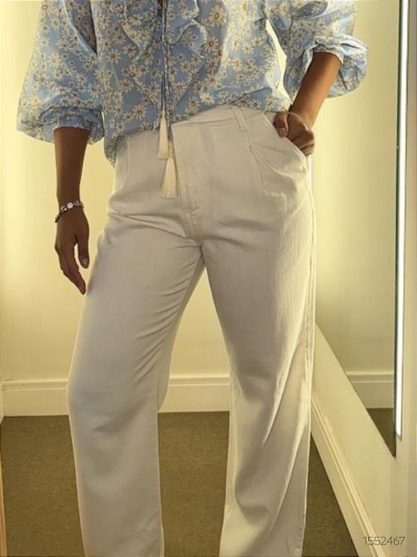 Monnari Calca Fem Wide Leg Jeans E Color,Social Csm5749 Off White