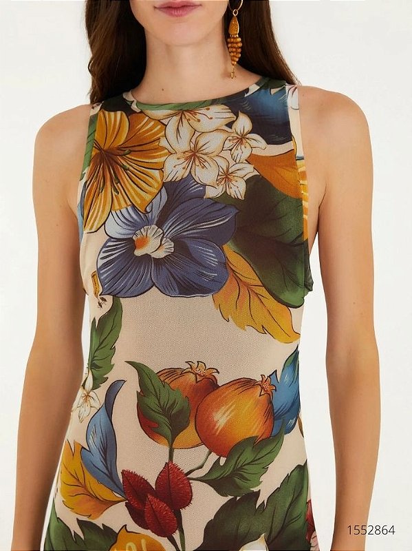 Farm Vestido Midi 346534 Bege