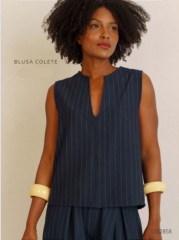 Santa Costura Colete Feminino 097Blu Marinho