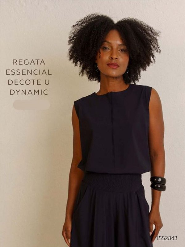 Santa Costura Regata Tecido  089Blu Preto