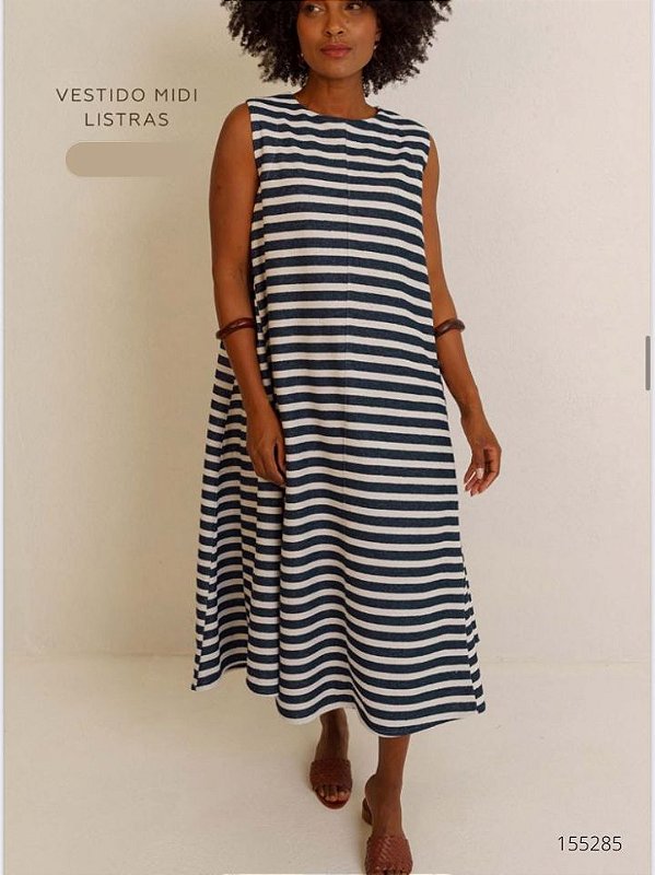 Santa Costura Vestido Midi 048Ves Marinho