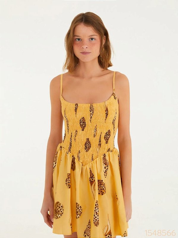 Farm Vestido Curto 345973 Ouro