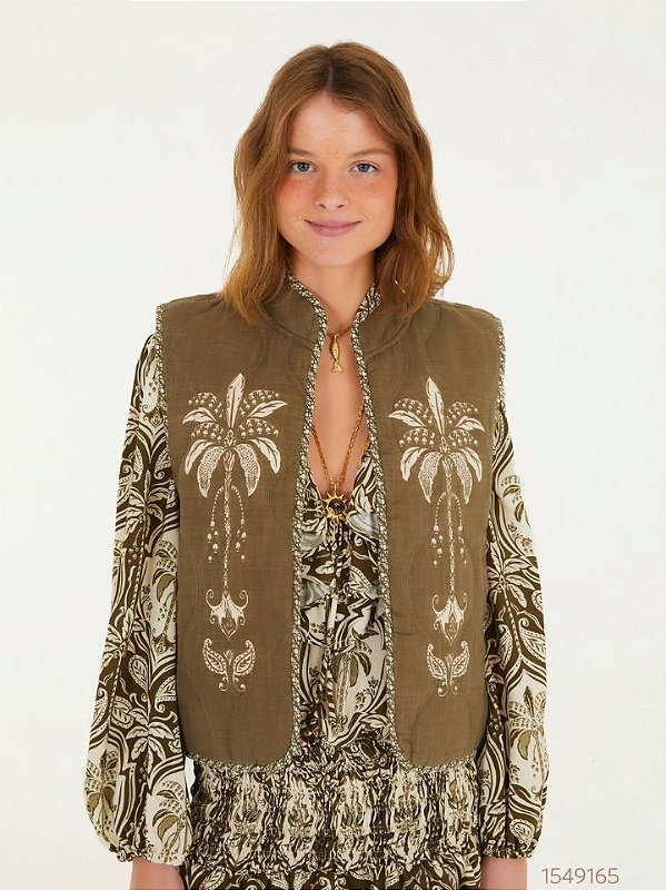 Farm Colete Feminino 347689 Verde Militar