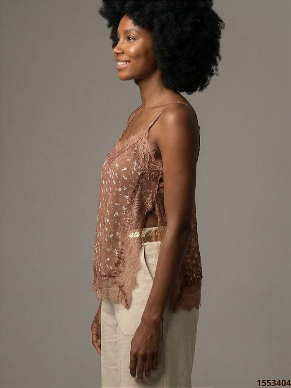 Manaca Regata Tecido  213 Marrom