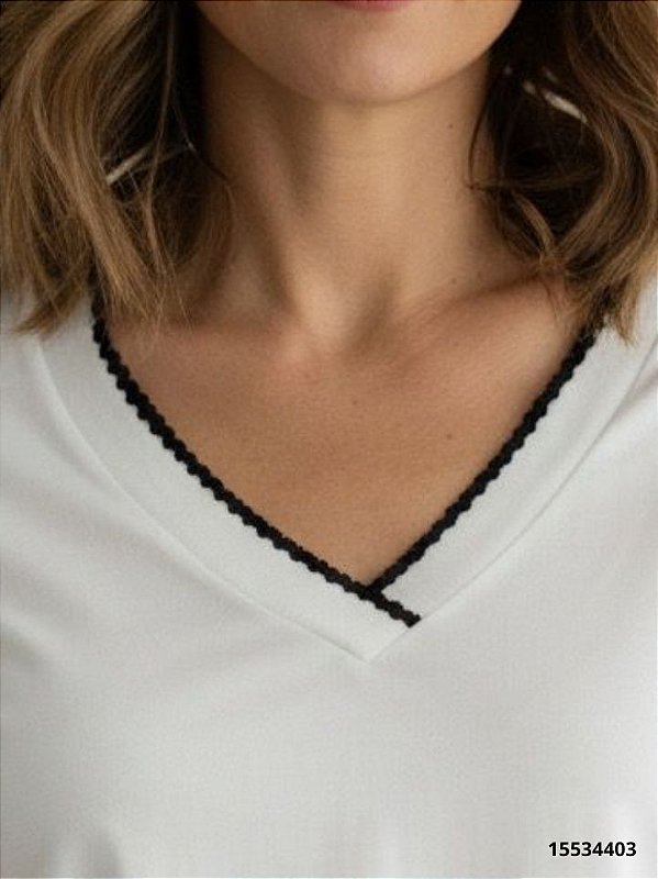 La Qualite-Prima Donna Blusa Fem Malha M/C  6092 Off White