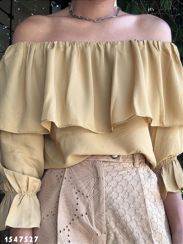 La Lima Blusa Fem Tecido M/L 719 Mostarda