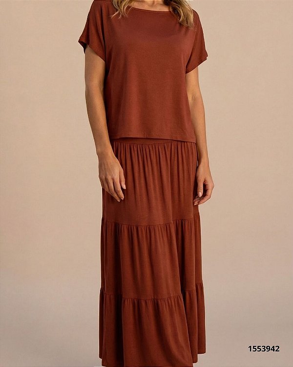 Rr Modas Conjunto  70 Marrom Terra