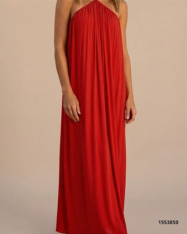 Farm Vestido Longo 356259 Vermelho Queimado