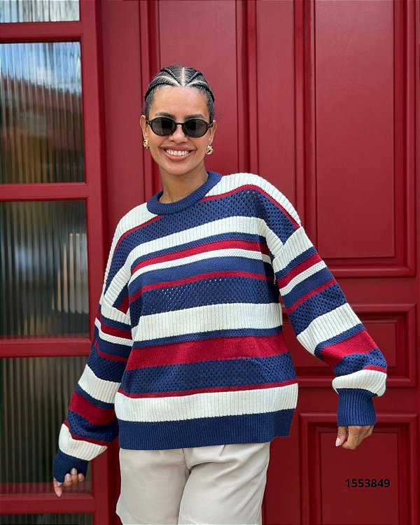 Farm Tricot Fem. M/L, M/C. Alca 358805 Marinho