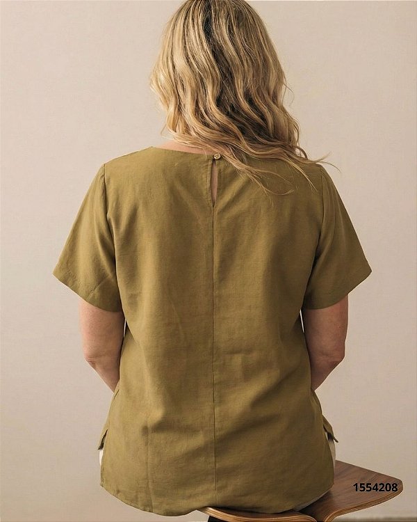 Hirus Blusa Fem Tecido M/C  261023M Verde Azeitona