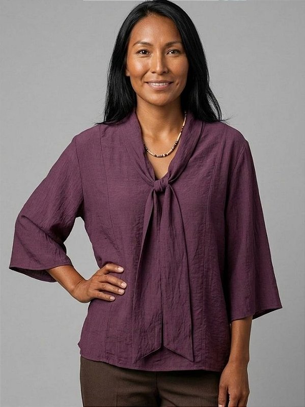 Vocco Plus Blusa Fem Tecido M/C  69423 Vinho