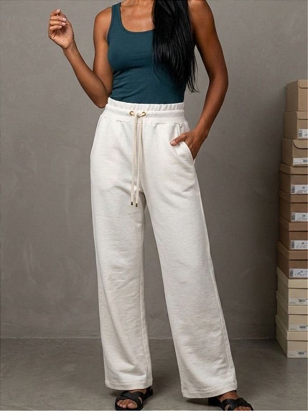 Monnari Calca Fem Moletom E Malha Cmw6119 Natural