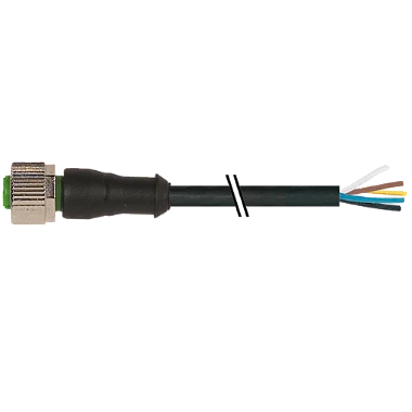 Cabo Pvc M12 Fêmea Reto 5P Preto 3 Metros 7000-12241-6150300 Murrelektronik