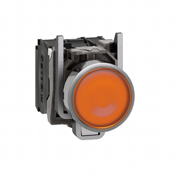 Botão Metálico 22mm Led 24vdc 1NA+1NF Laranja XB4BW35B5 Schneider