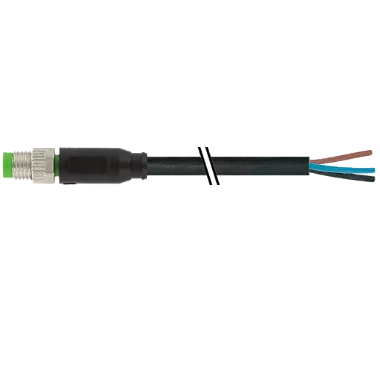 Cabo Pvc M8 Macho Reto 3P Preto 3 Metros 7000-08001-6100300 Murrelektronik