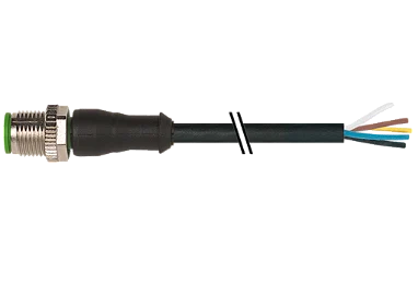 Cabo Pur M12 Macho Reto 5P Preto 3 Metros 7000-12041-6350300 Murrelektronik