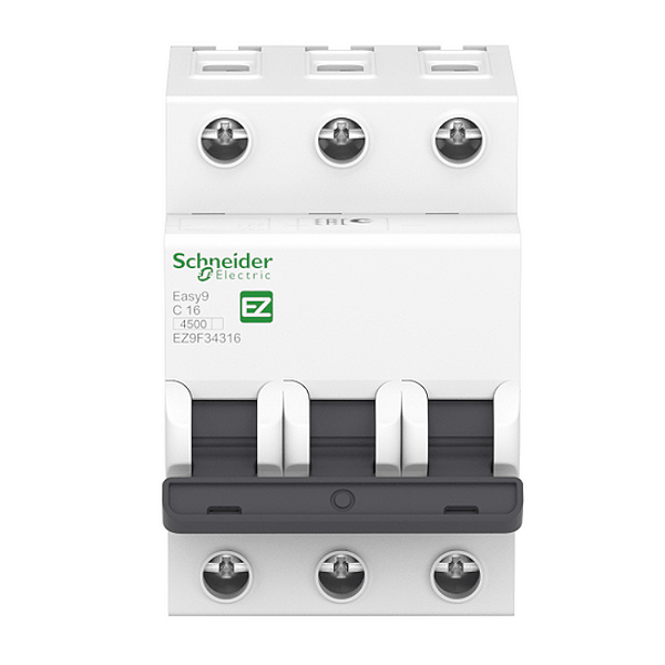 Disjuntor Tripolar Easy9 10A Curva C 3kA 220/380V EZ9F33310 Schneider