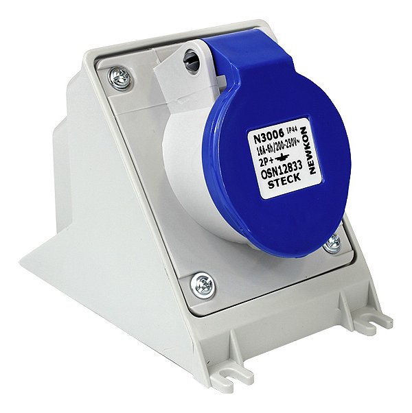 Tomada Sobrepor Newkon 2P+T 16A 200/250V Azul N3006 Steck