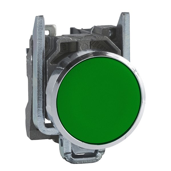 Botão 22mm metálico retorno por mola verde 1NA XB4BA31 Schneider