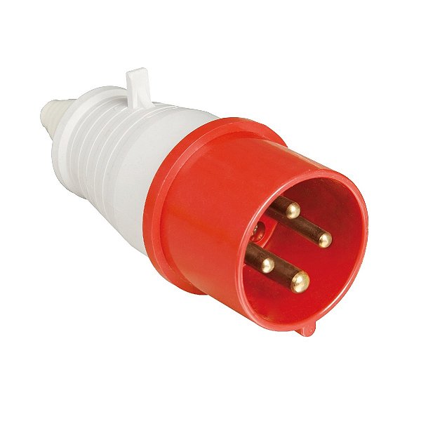 Tomada Industrial 3P+T 16A 6H 380/440Vac Vermelho Weg PIWD-16P4H6E53