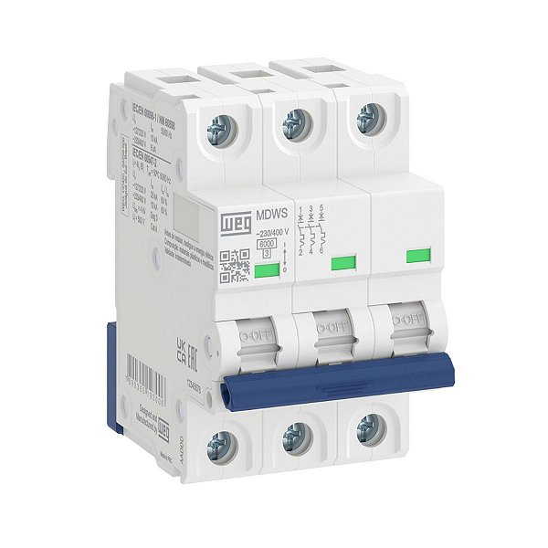 Disjuntor Tripolar 40A Curva C 6kA MDWS-C40-3
