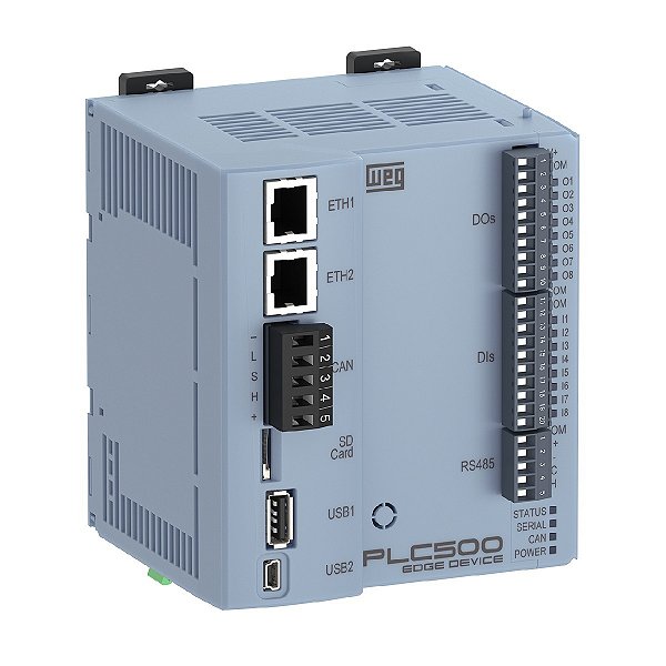 Controlador PLC500MC 24Vdc com 8 Entradas Digitais e 8 Saídas Digitais