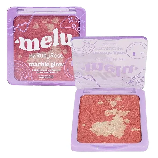 Iluminador Cremoso Marble Glow Melu (Space Cruiser) - Ruby Rose