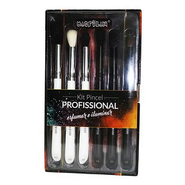 Kit de Pincéis Profissional Esfumar e Iluminar WB500 - Macrilan